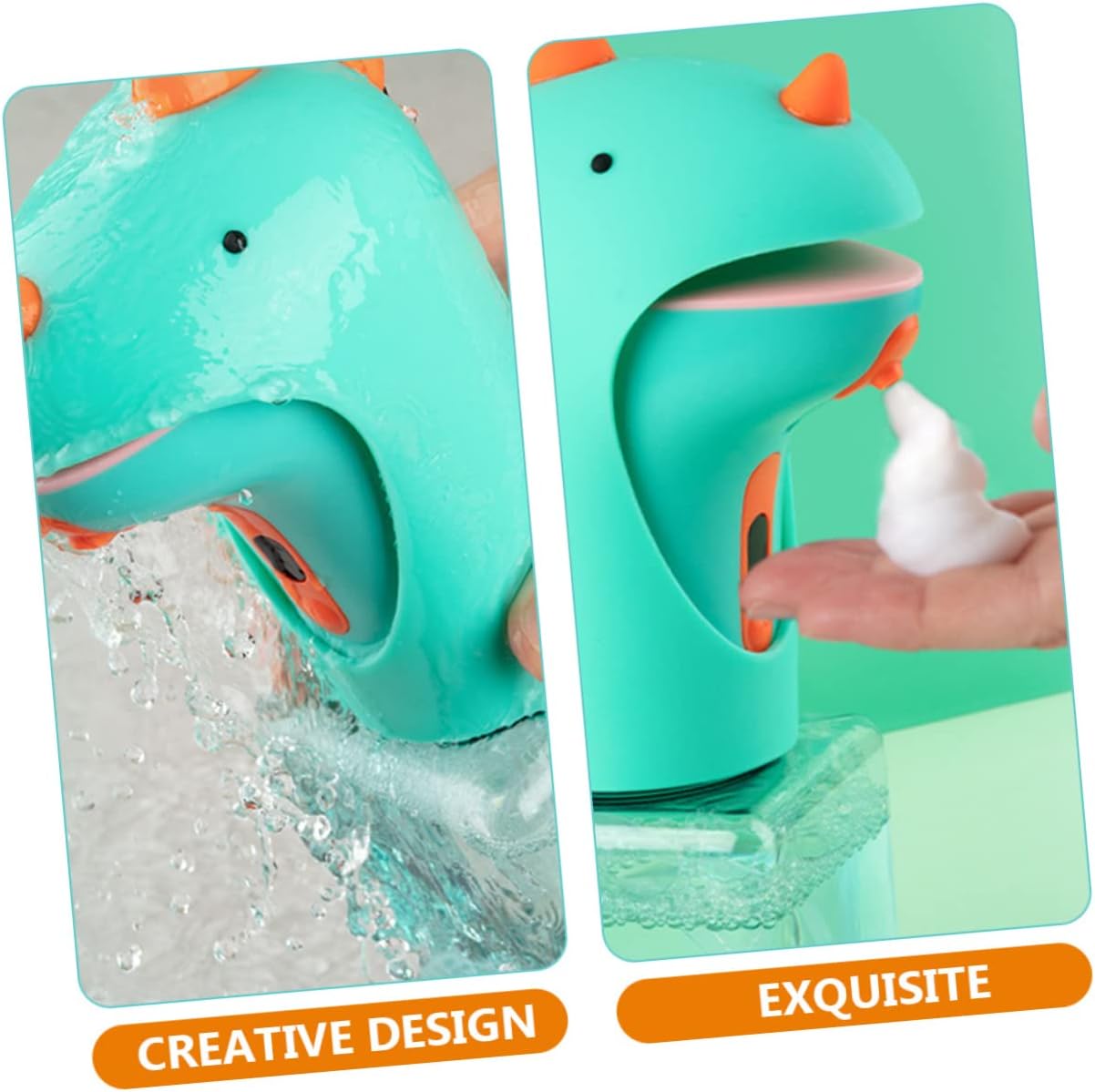 Cartoon Dinosaur Automatic Touchless Soap Dispenser Boys and Girls Bathroom Foam Dispenser Non-Battery Operated for Hand Washing in Home Kitchen