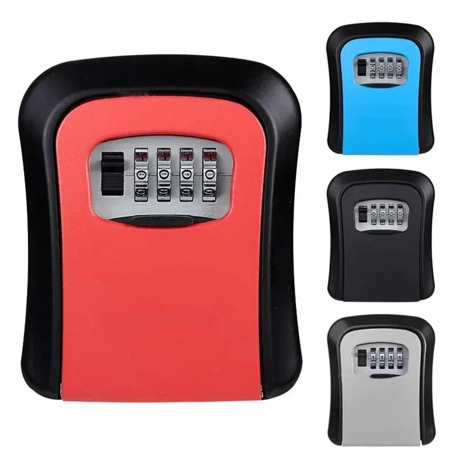 Caja fuerte impermeable para montar en la pared con llave y cerradura de 4 dígitos, armario secreto para exteriores (2 unidades) Securi mejorado para objetos de valor