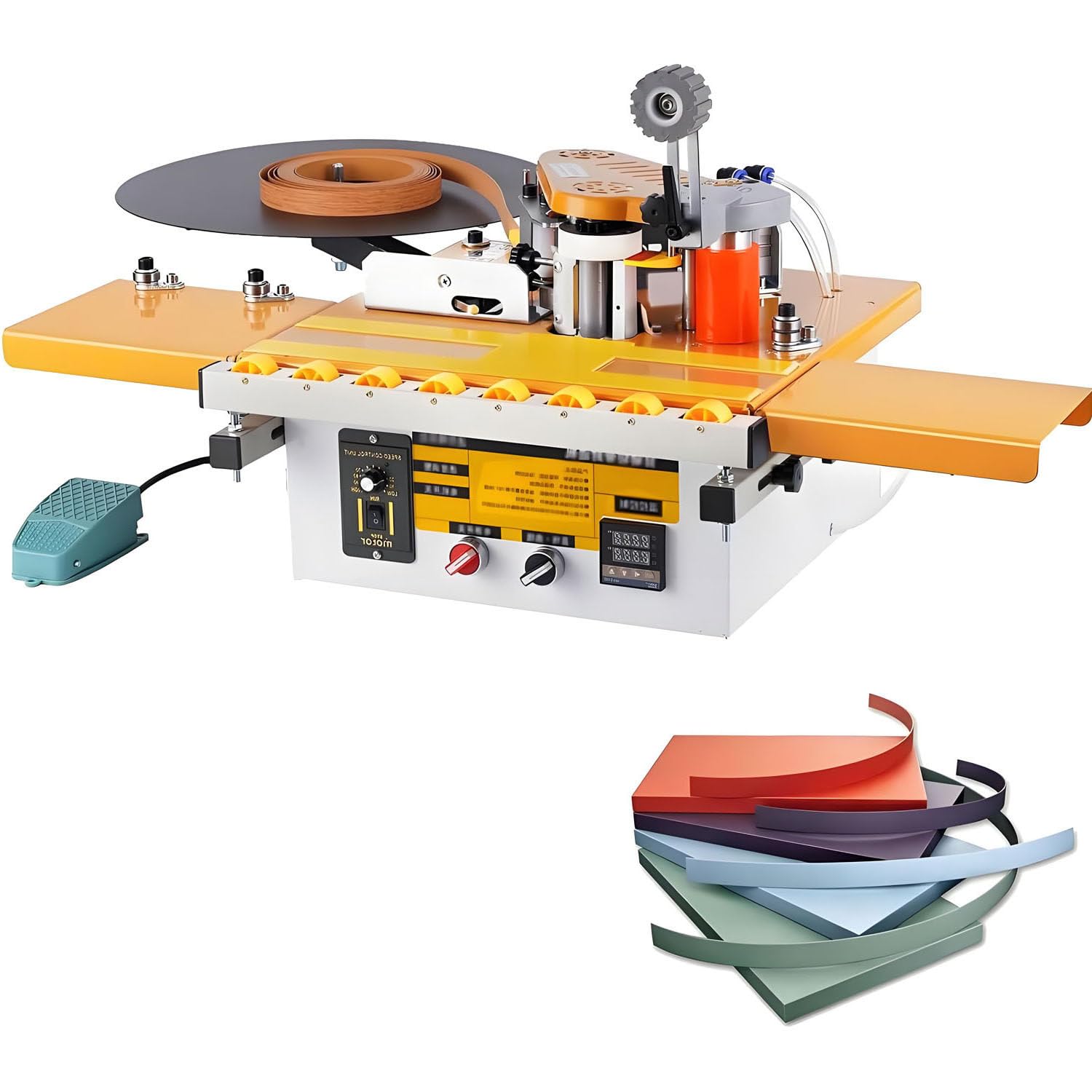 Wood Edge Banding Machine, Portable Auto Bander, Dual Glue, Speed 220V