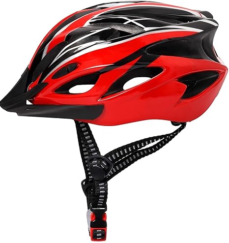 UDee Adult Bicycle Helmet Adjustable with Sun Visor 18 Vents and Detachable Lining, Lightweight Cycling Bicycle Helmet Men Women for BMX Skateboard MTB Mountain Road Bicycle