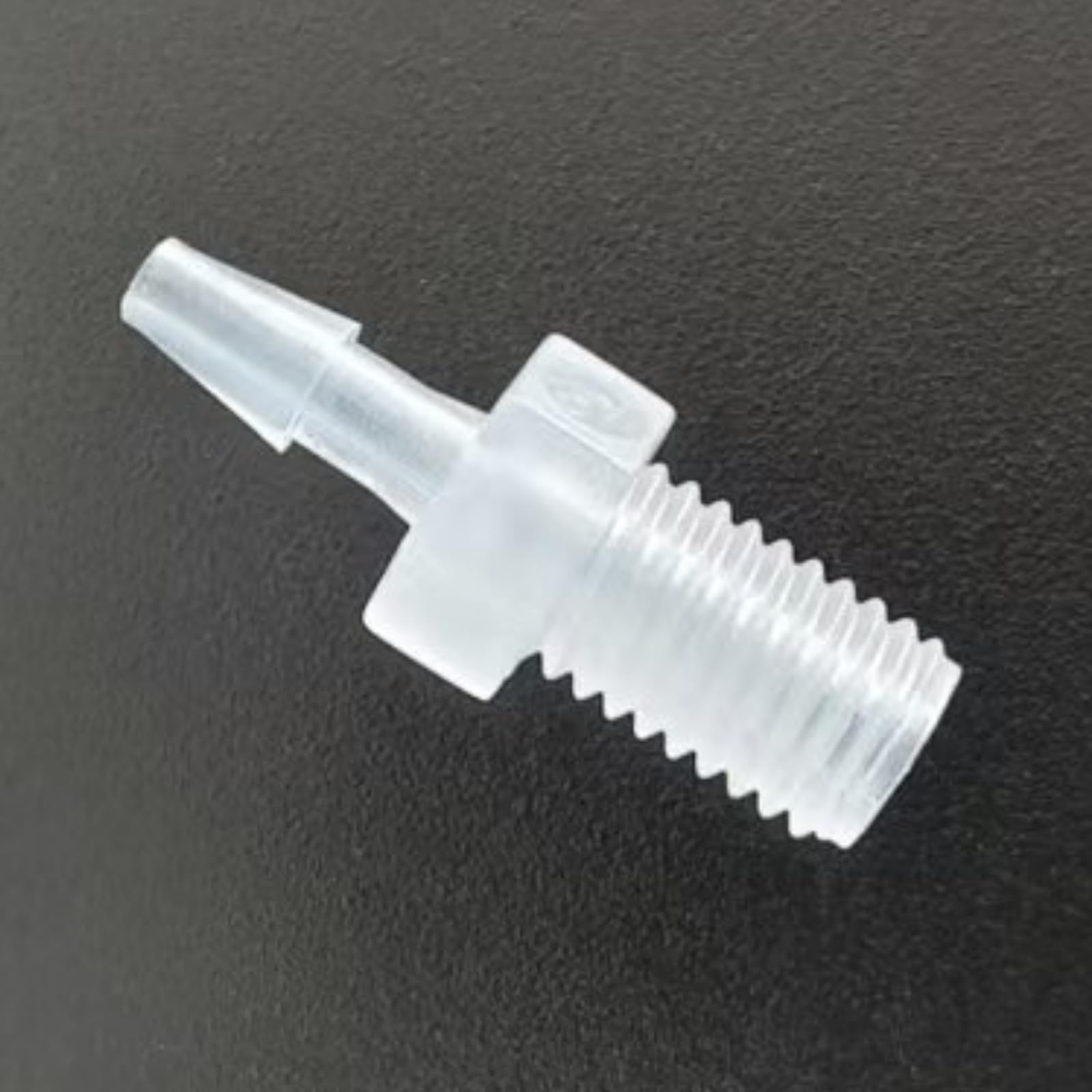 1/4-28UNF Male Threaded to Barbed Hose Connectors - 25 Pack, Durable PP Pipe Adapters for Laboratory and Food Machinery(2.4mm 3/32inch Extended)