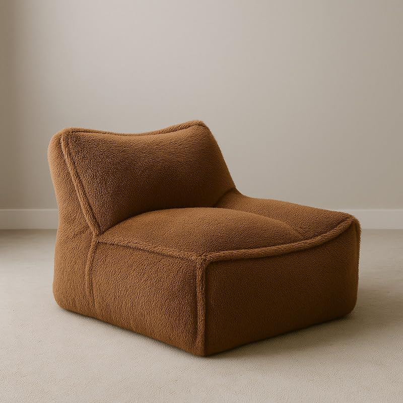 Image of Biggie Bean Bag Chair with Beans Filled 5XL Baithak Chair - Lounge in Style. Relax in Comfort. (Made of : Soft Fur Brown)