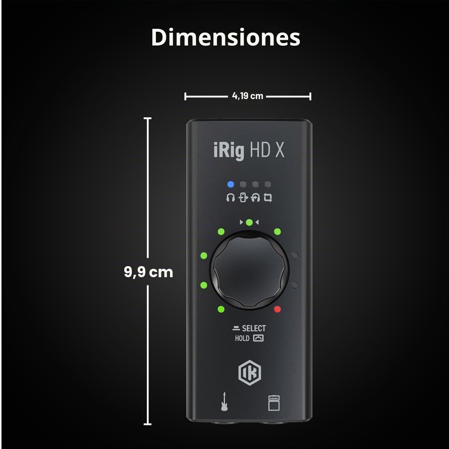 iRig HD X interfaz de audio de guitarra para iPhone, iPad, Mac, iOS y PC con USB-C, Lightning y cables USB y grabación de música de 24 bits, 96 kHz