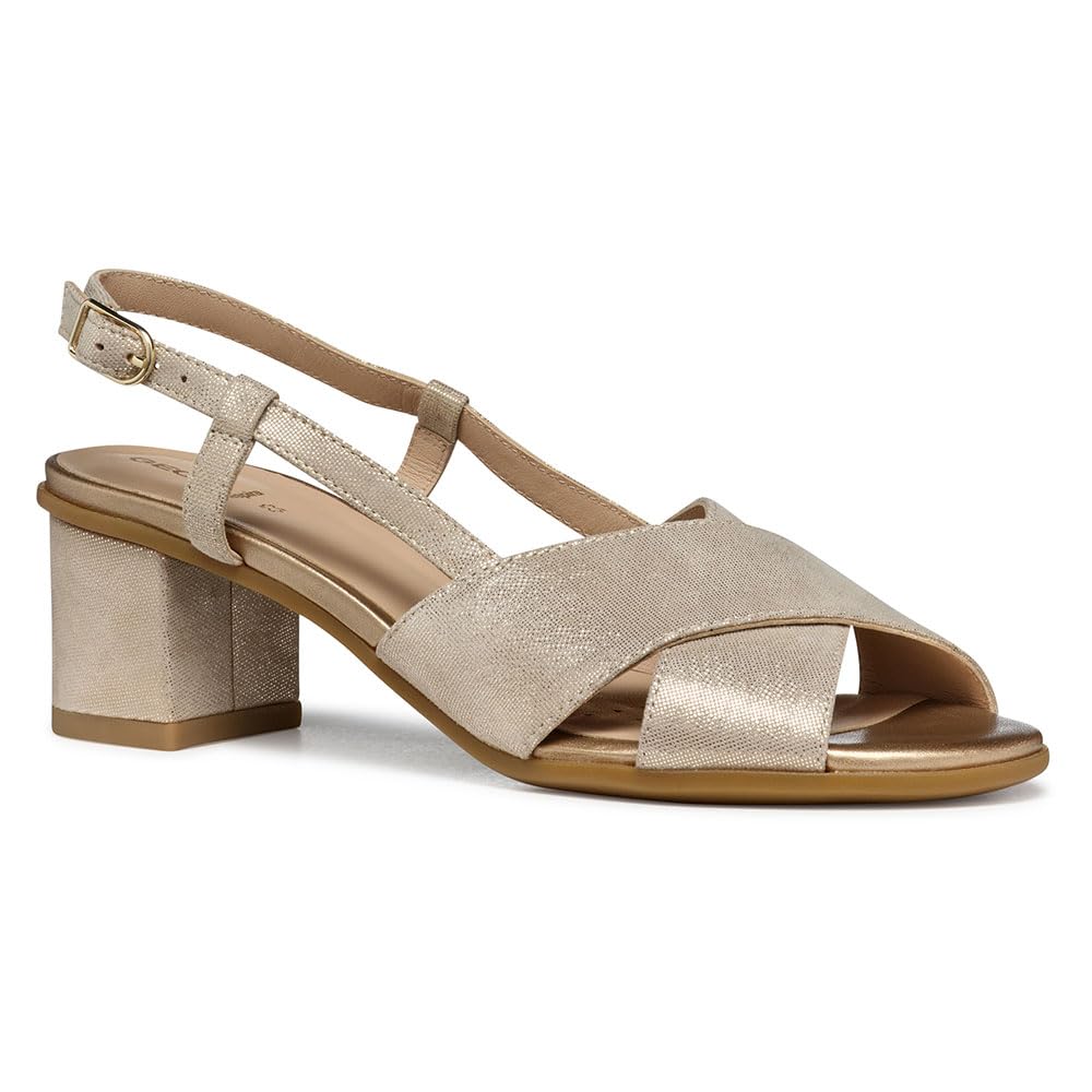 Geox D AURELY 50 A, Women’s Heeled Sandal, Lt Gold,