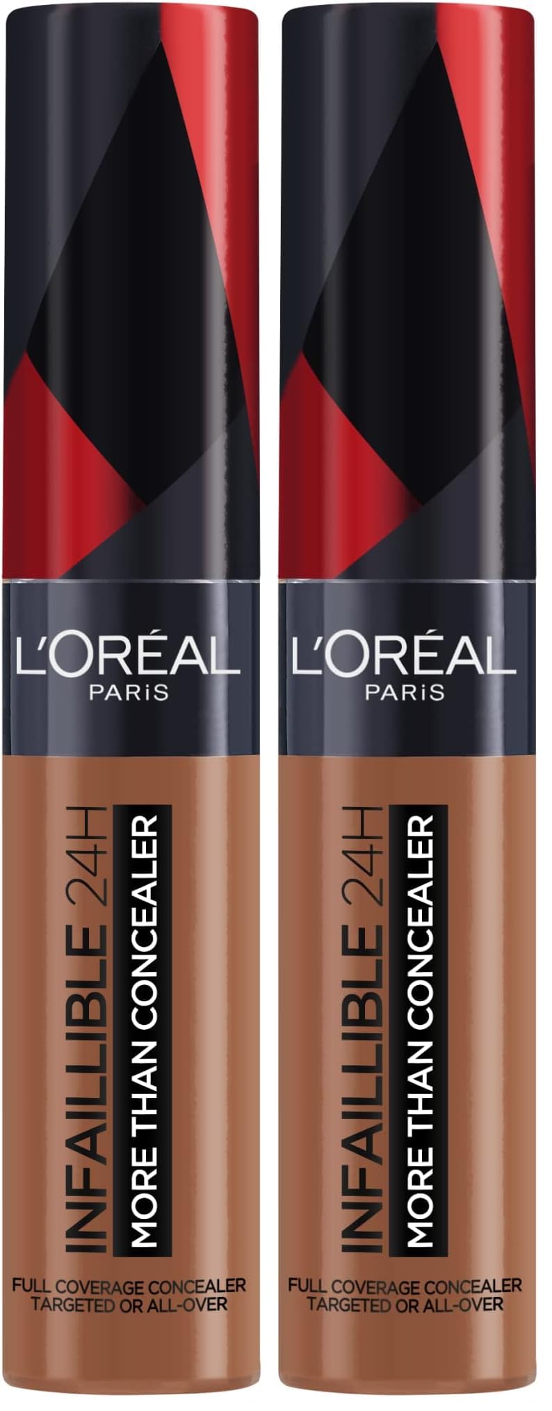 L'Oréal Paris Concealer zum Abdecken und Auffrischen, Für ein deckendes Finish und bis zu 16H Halt, Infaillible More Than Concealer, Farbe: 338 Honey, 11 ml (Packung mit 2)