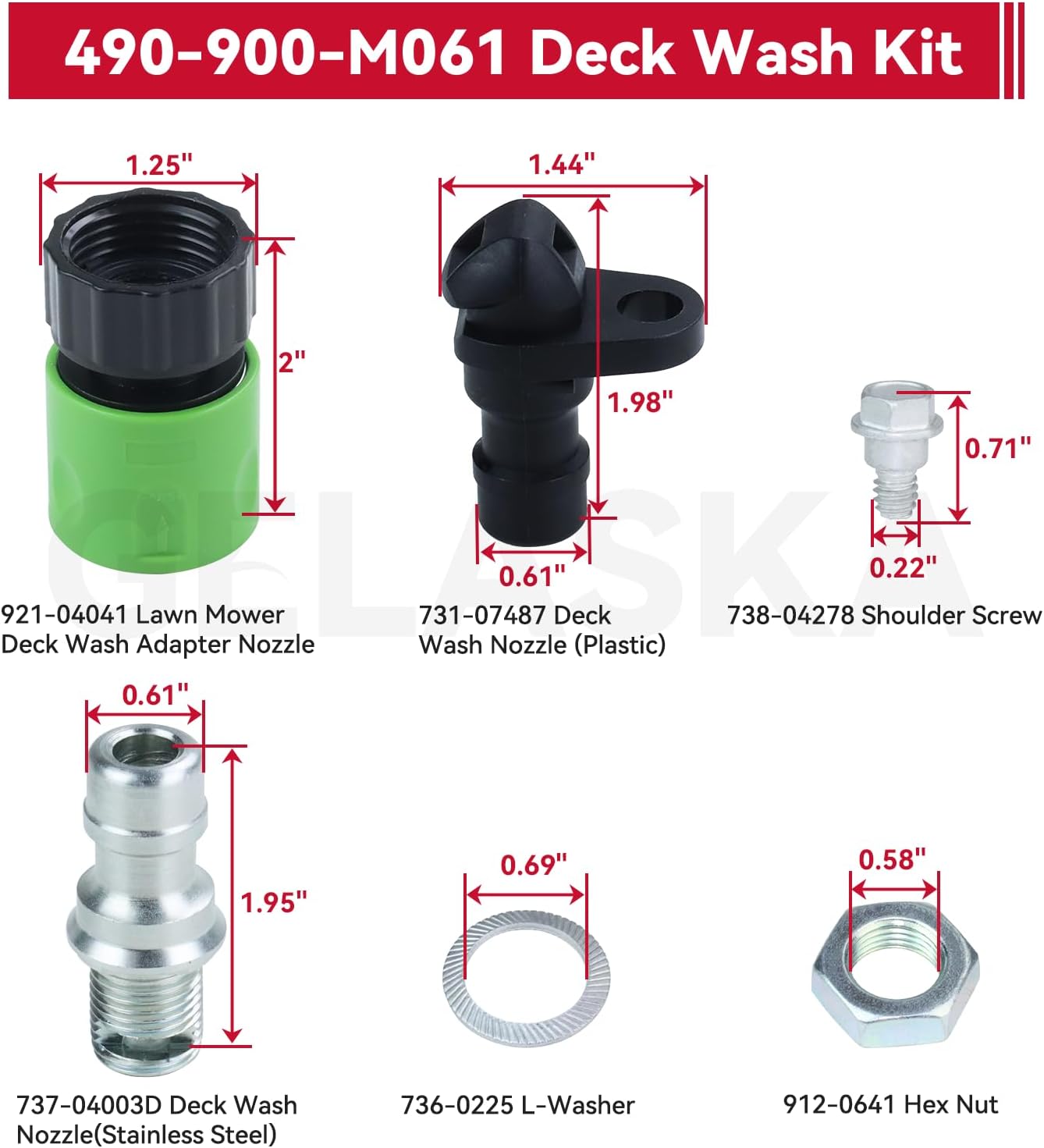 GELASKA 2 Pack 918-06991 Spindle with 490-900-M061 Deck Wash Kit 756-05034A Pulley 954-04060C Belt Replace 618-06991 for Craftsman T1000 T1100 T1200 T1300 T1400 T1800 T2100 T110 T130 T105 Mowers