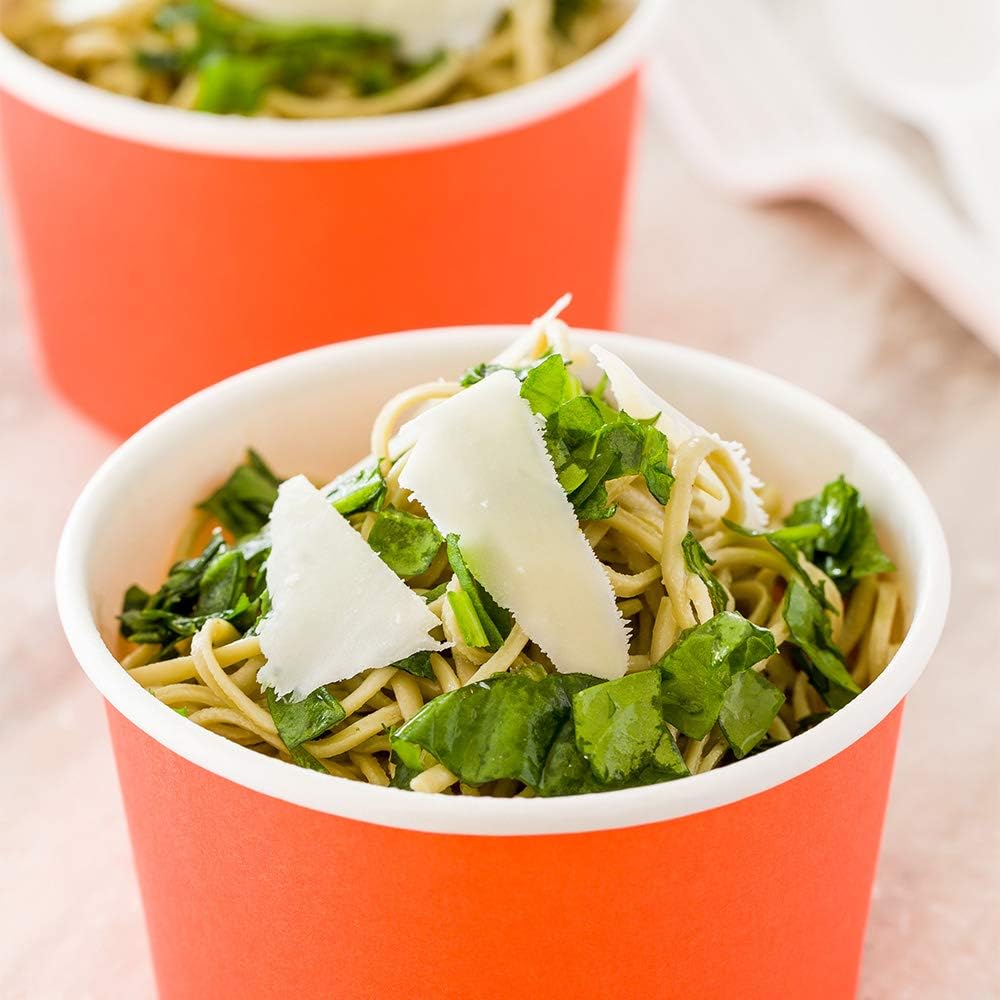 Coppetta 12-Ounce Dessert Cups, 200 Disposable Ice Cream Cups - Lids Sold Separately, Sturdy, Orange Paper Frozen Yogurt Bowls, For Hot And Cold Foods, Perfect For Gelato Or Mousse - Restaurantware