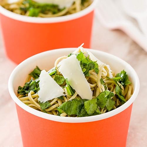 Miniatura 3 de Coppetta - Vasos de postre de 12 onzas, 50 tazas desechables para helado, tapas se venden por separado, cuencos de yogur congelado de papel naranja,