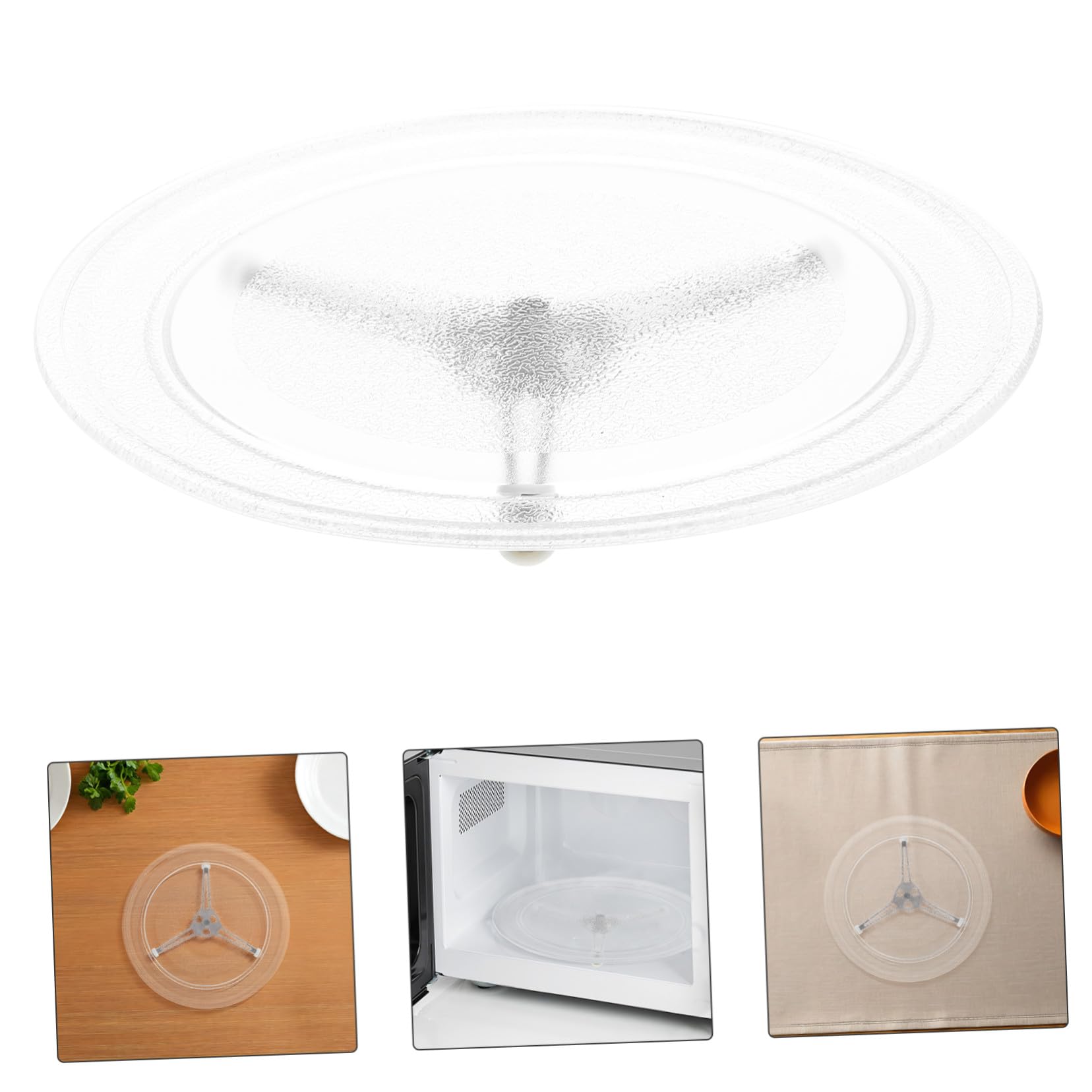 Soporte para Microondas con Plato Giratorio de Vidrio Resistente y Anillo Rodante Repuesto para Plato Giratorio para Cocinas Domésticas Rotación Silenciosa y Fácil Limpieza