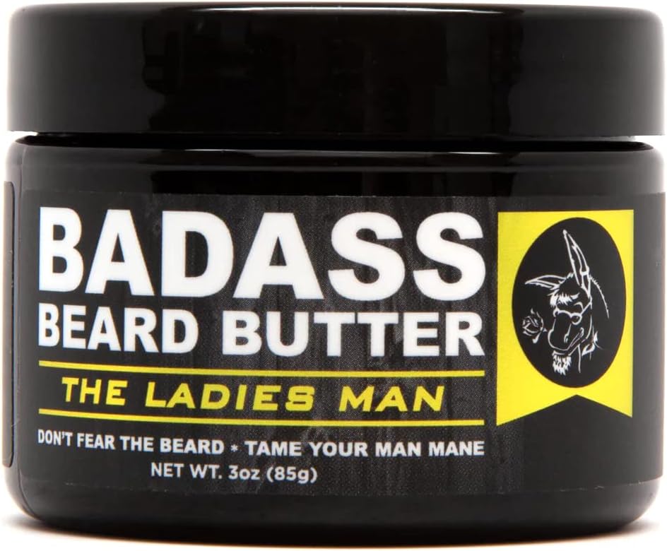 Badass Beard Care Beard Butter For Men - THE LADIES MAN, 3 oz - Made of Natural Ingrediens for Healthy, Soften and Itchness Free Beard and Mustache