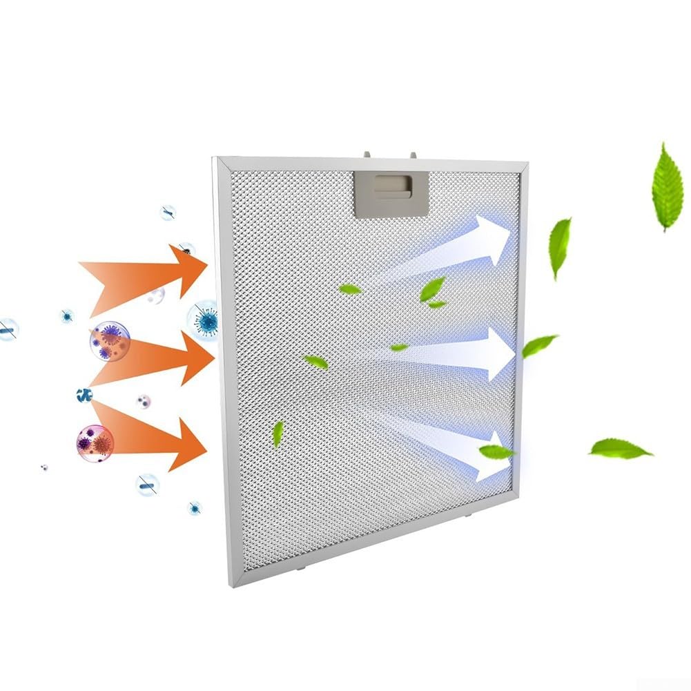 Aluminiowy filtr parowy, 2 sztuki, kompatybilny z okapami – mata filtrująca tłuszcz, trwała, 34,9 x 34,9 x 9 cm
