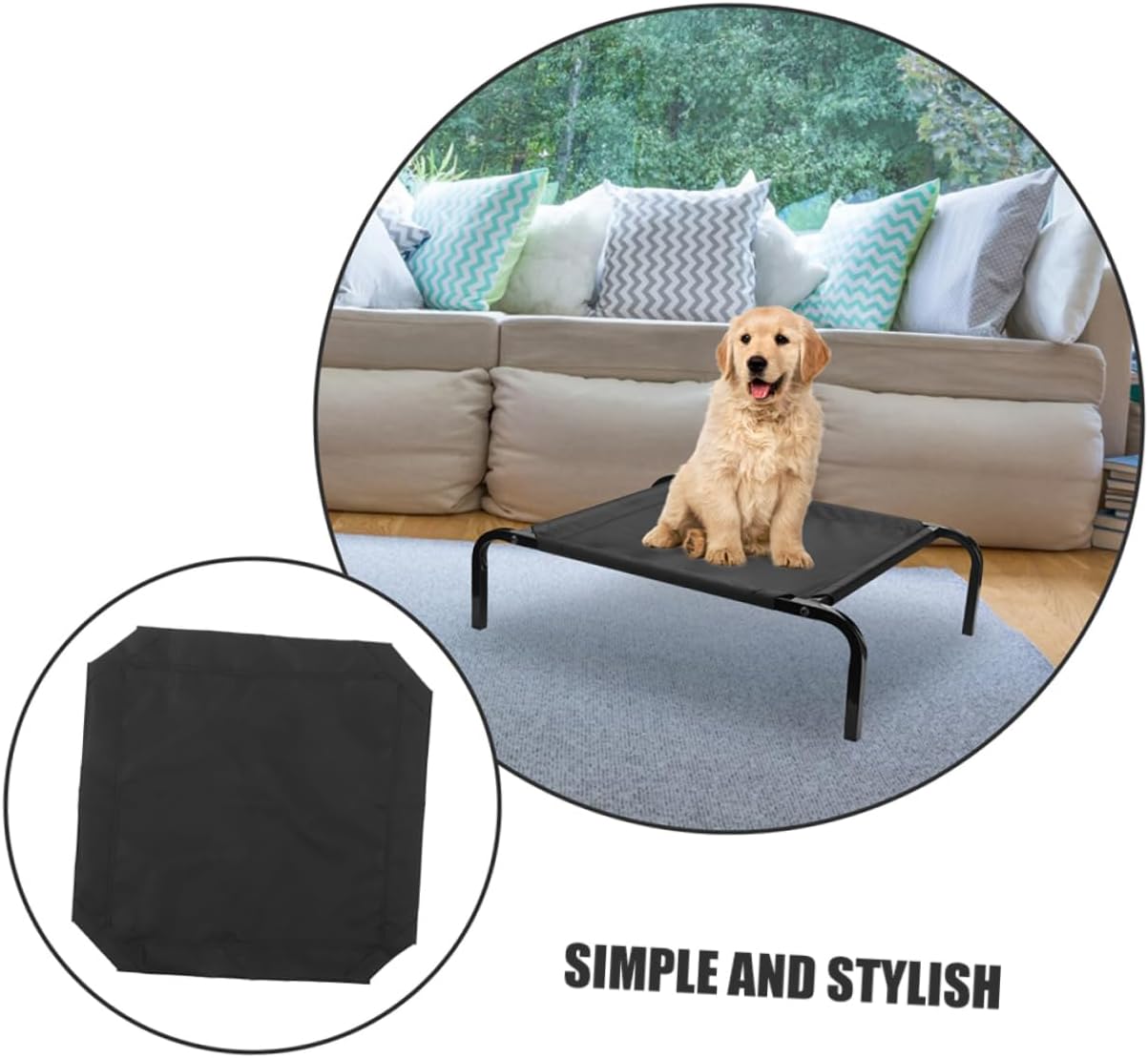 Elevated Dog Bed Replacement Cover Breathable Raised Puppy Cot Mesh Pad for Indoor and Outdoor Use Water-Resistant Pet Sleeping Bed