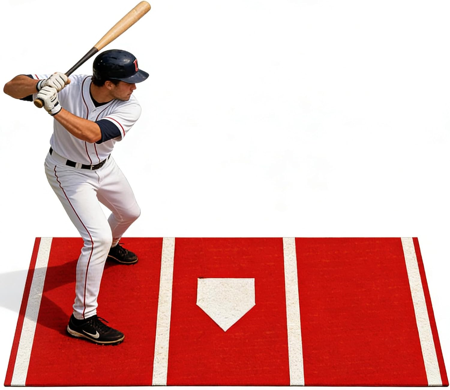 6 x 4 ft Baseball Hitting mat with Non-Slip Rubber Backing, Durable Indoor/Outdoor Softball Pitching mat, High-Visibility Stance Guide, Foldable Baseball mats for Hitting