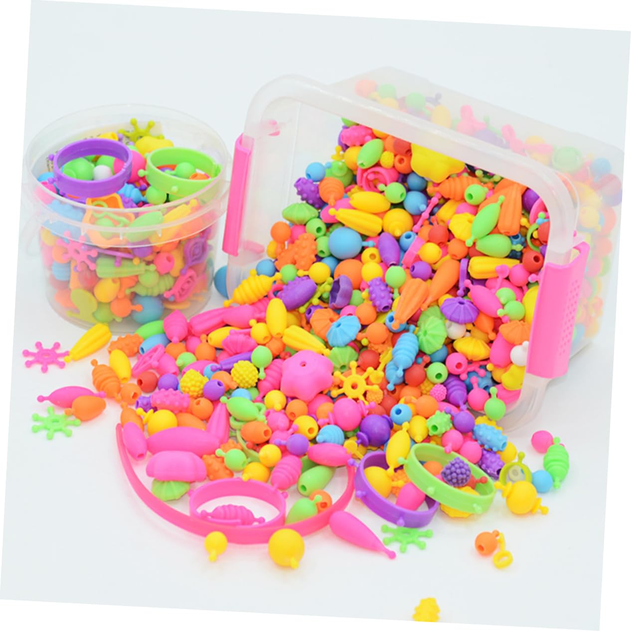 Hohopeti Juego de Cuentas de Plástico DIY para Niñas, 1 Caja