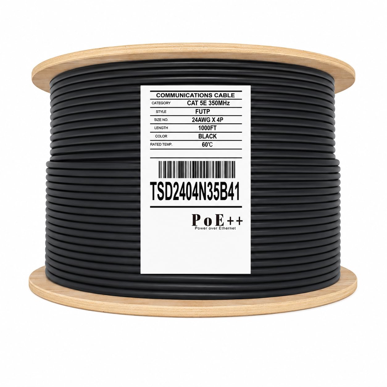 Cat5e schermato diretto sepoltura – 24AWG, FTP, gel fill, 304,8 m, nero