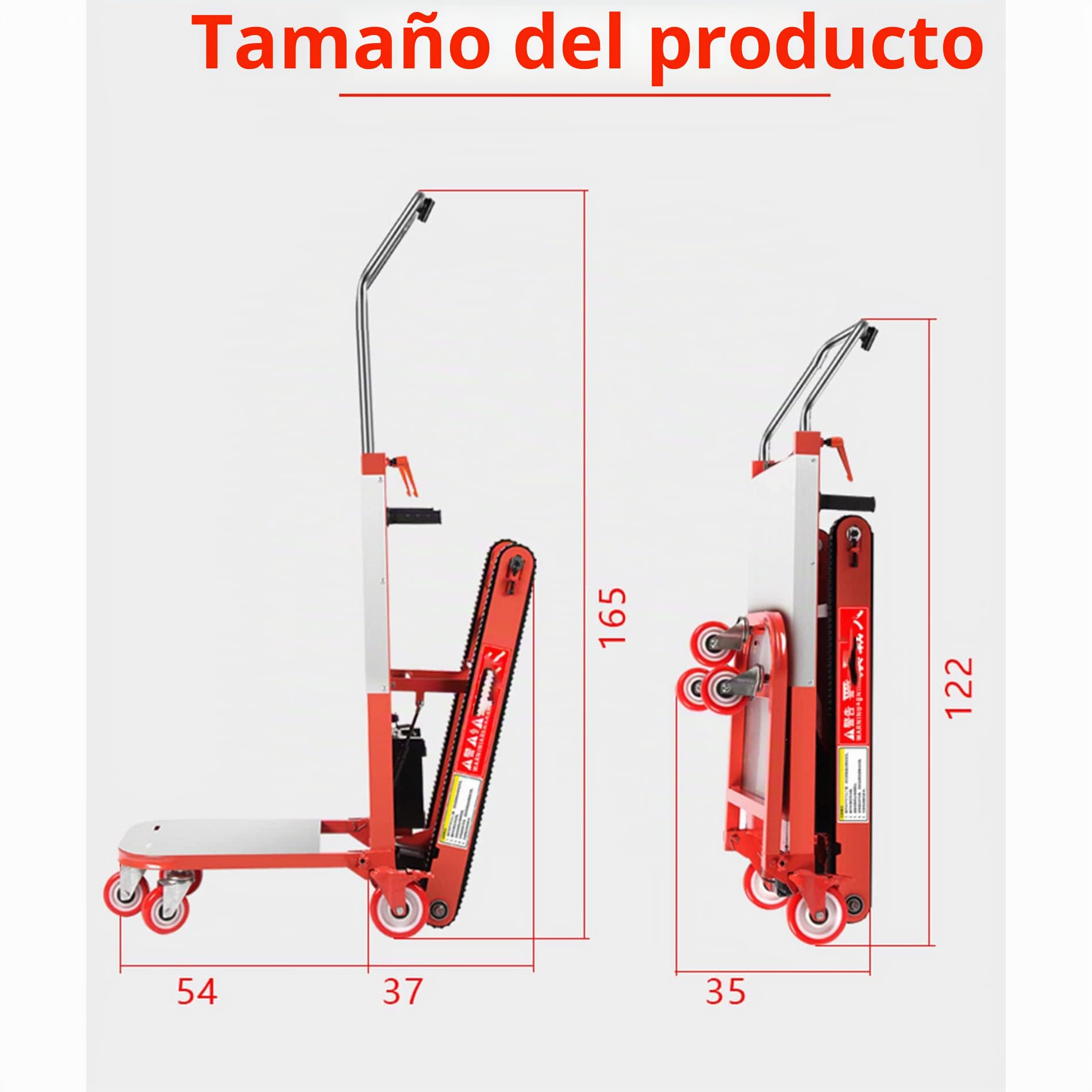 Sube-Escaleras EléCtrico - Carretilla Saco, con EmpuñAdura TelescóPica, Subir/Bajar Escaleras (80 Pisos), Capacidad De Carga 300 Kg (24 V 26 Ah), Carretilla EléCtrica Saco,Red