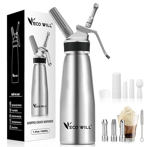 Professional Whipped Cream Dispenser Durable Aluminum Cream Whipper