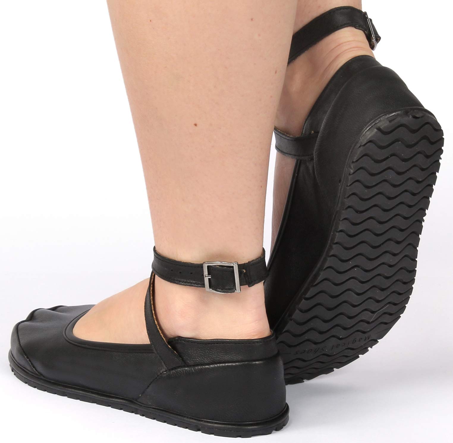 Magical Shoes Wygodne baleriny z paskiem | minimalistyczne buty do chodzenia boso | do noszenia na świeżym powietrzu | na lato i wiosnę | skóra | buty wsuwane | Emma