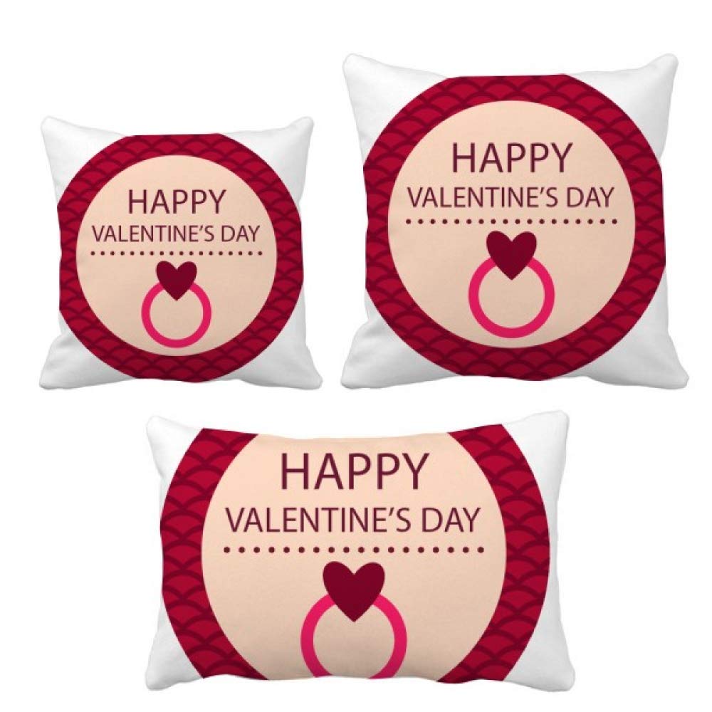 Coussin rond rose décoration canapé salon motif Happy Valentine's Day