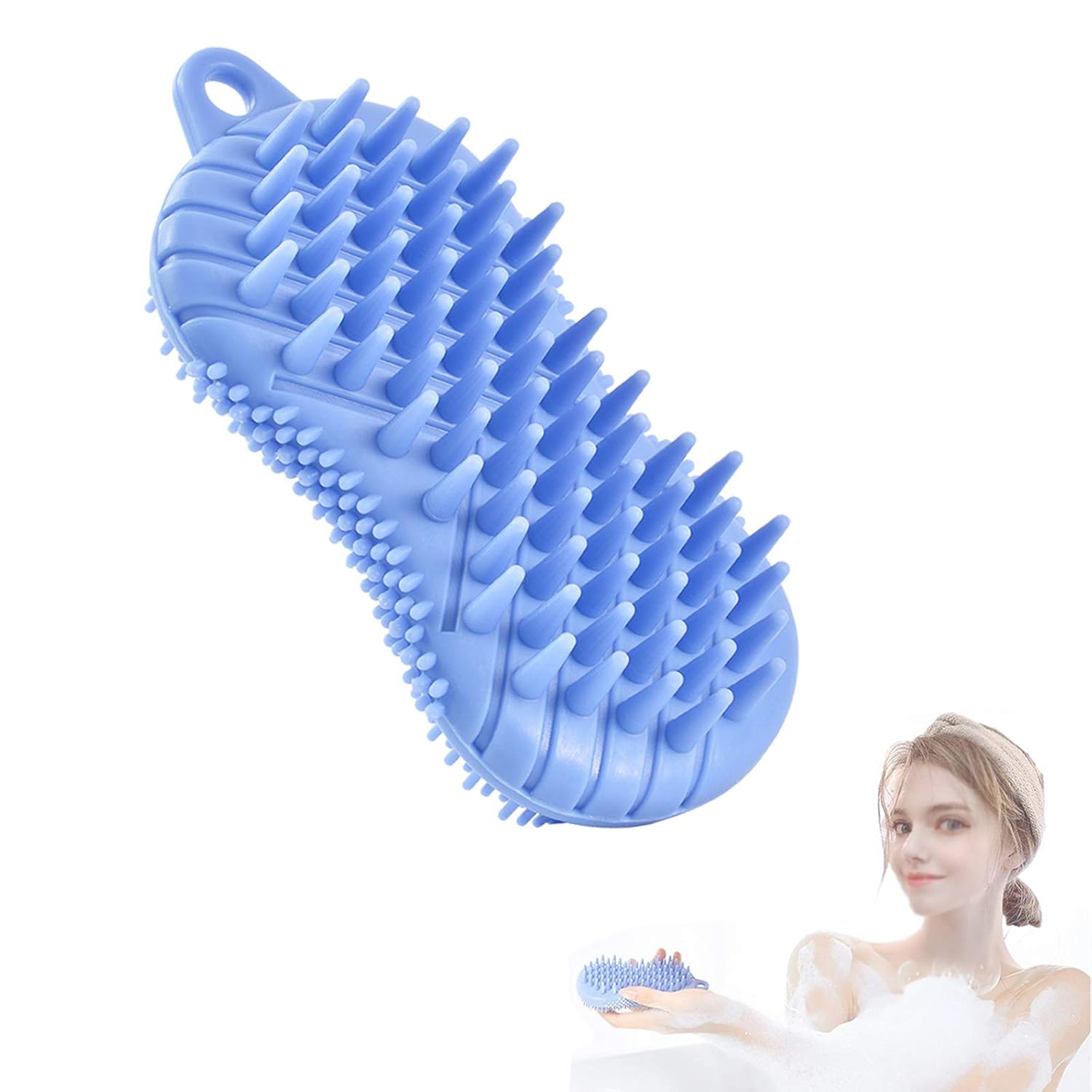 Hair Scalp Massager Integrated Design Silicone Shampoo Dandruff Shower Neck Brush Gentle Bath Body Head Scrubber Exfoliating Premium Wet And Dry Easy to Clean Care Product for Women & Men(purple) : Beauty