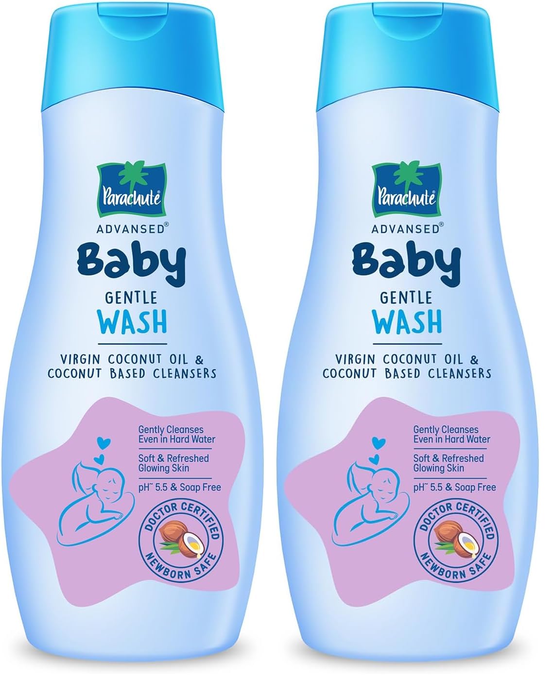 Parachute Advansed Baby Gentle Wash for New Born | Enriched with Virgin Coconut Oil | Gently cleanses in Hard water | Doctor certified | 410 ML (Pack of 2)-image-20