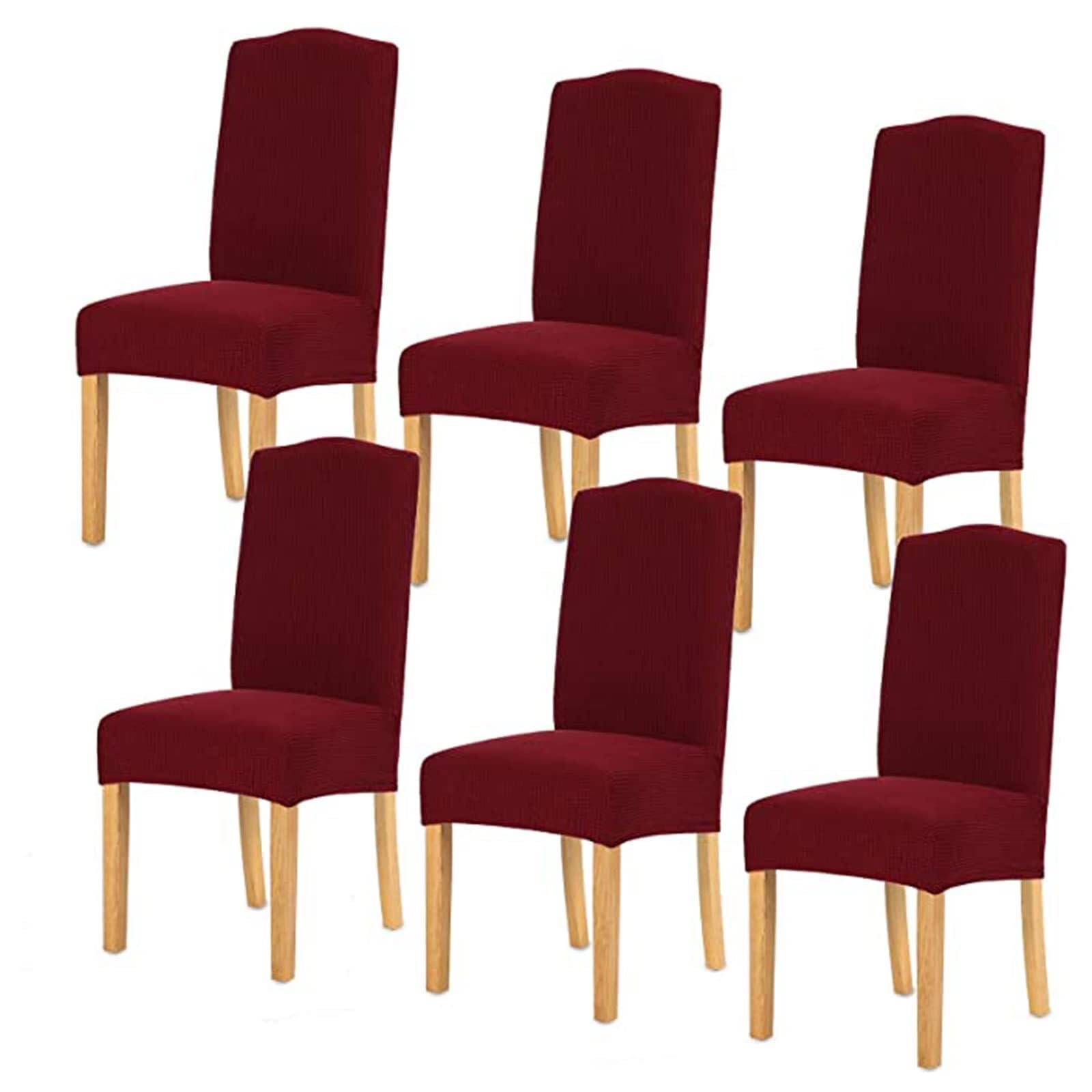 NMVAWIPT Elastic Spandex Chair Covers, Jacquard Slipcovers Stretch Removable Washable Protecter For Bar Hotel Wedding(30#,6pcs)