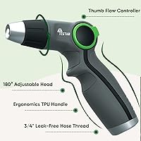 Vista 7 de Juego de boquillas de manguera de alta resistencia de 33 pulgadas con rociador de riego ajustable de 33 pulgadas, boquilla rociadora de manguera
