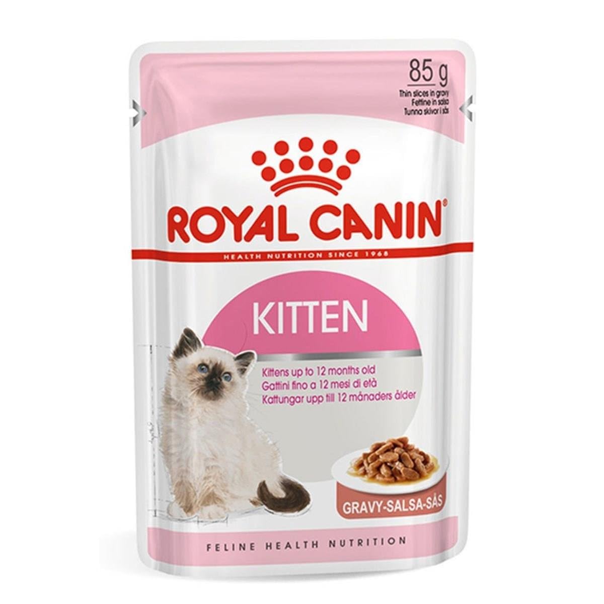 Royal Canin Kitten | 12 x 85 g | Comida húmeda para gatitos | Finos trocitos en salsa | Especialmente para gatitos en la segunda fase de crecimiento hasta los 12 meses