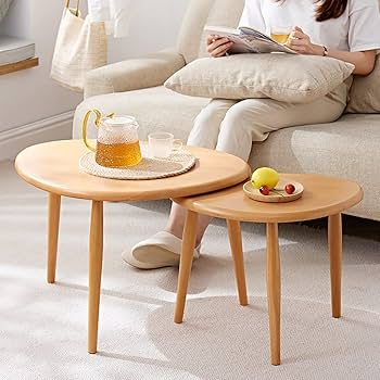 Amazon.co.jp: 木製ネストコーヒーテーブル、スカンジナビアの