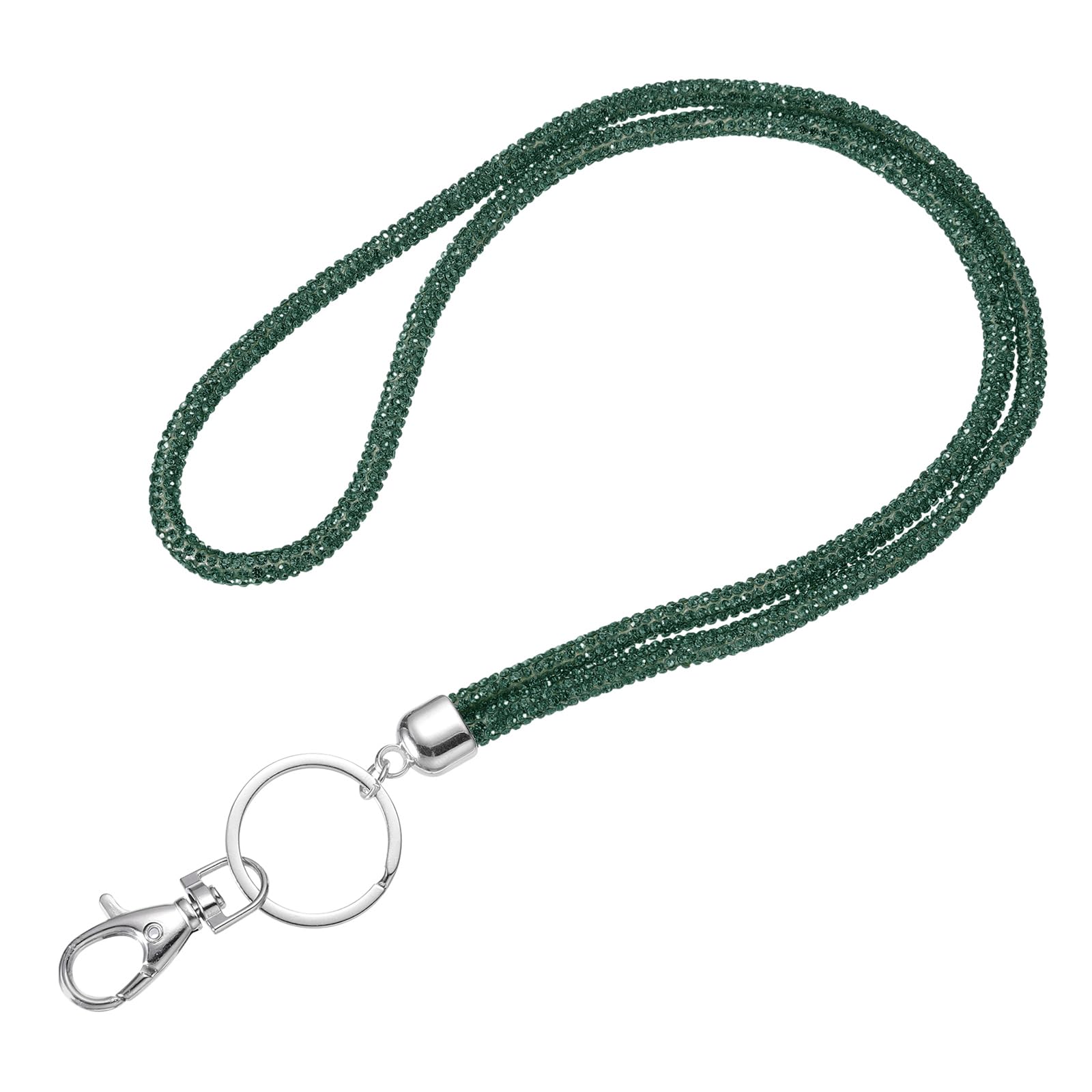 Porte-clés lanière à strass vert pour sécuriser votre badge et mobile - 6