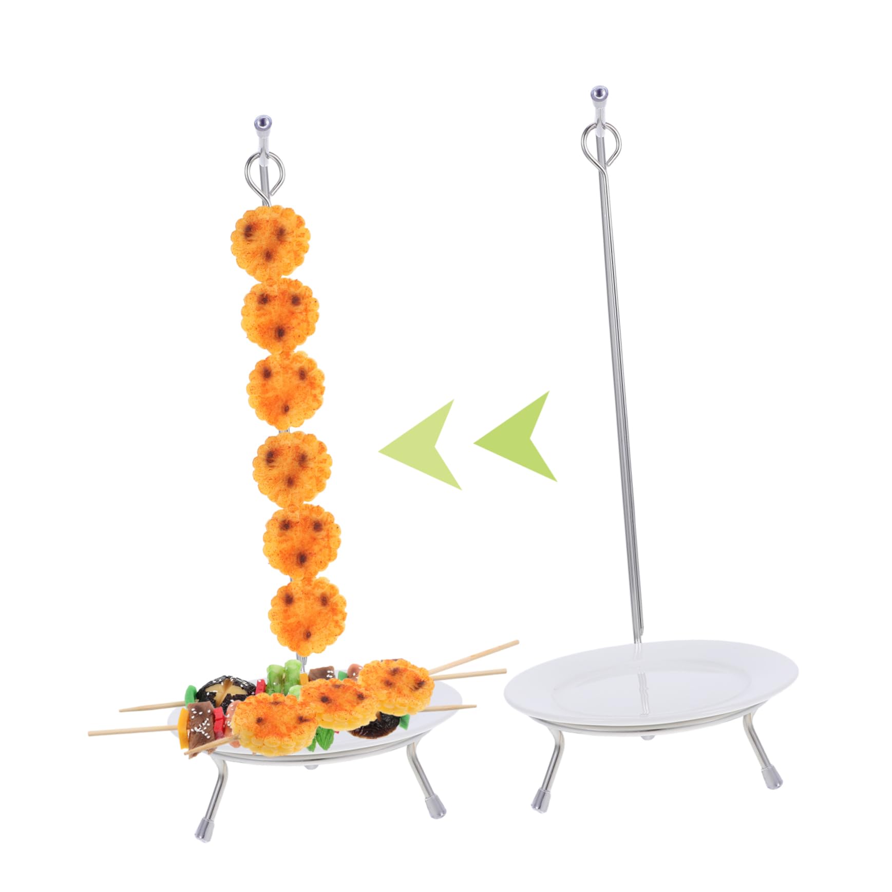 Brochetas de Acero Inoxidable Juego de 6 Piezas para Asar | Cerámica Incluida, Uso en Reuniones y Barbacoa, Diseño Resistente a Altas Temperaturas