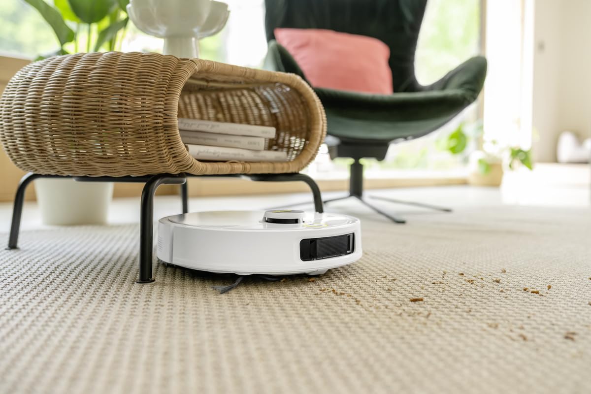 KÄRCHER RVM 4 Comfort Extra robot aspirapavimenti con dischi in microfibra rotanti sollevabili, 15.000 Pa, navigazione LiDAR, laser dual-line, durata 160 min, stazione di ricarica e pulizia