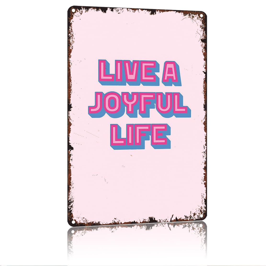 peiyeety Live A Joyful Life Funny 8x12 Inch Aluminum Vintage Metal Tin Signs-For Living Room Kitchen Bedroom Patio Porch Men'S Nest Wall Decor