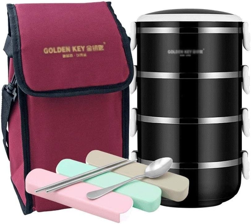 Lunch Box, Stackable Insulated Stainless Steel Container with Portable Bag, Large Capacity with Microwarable