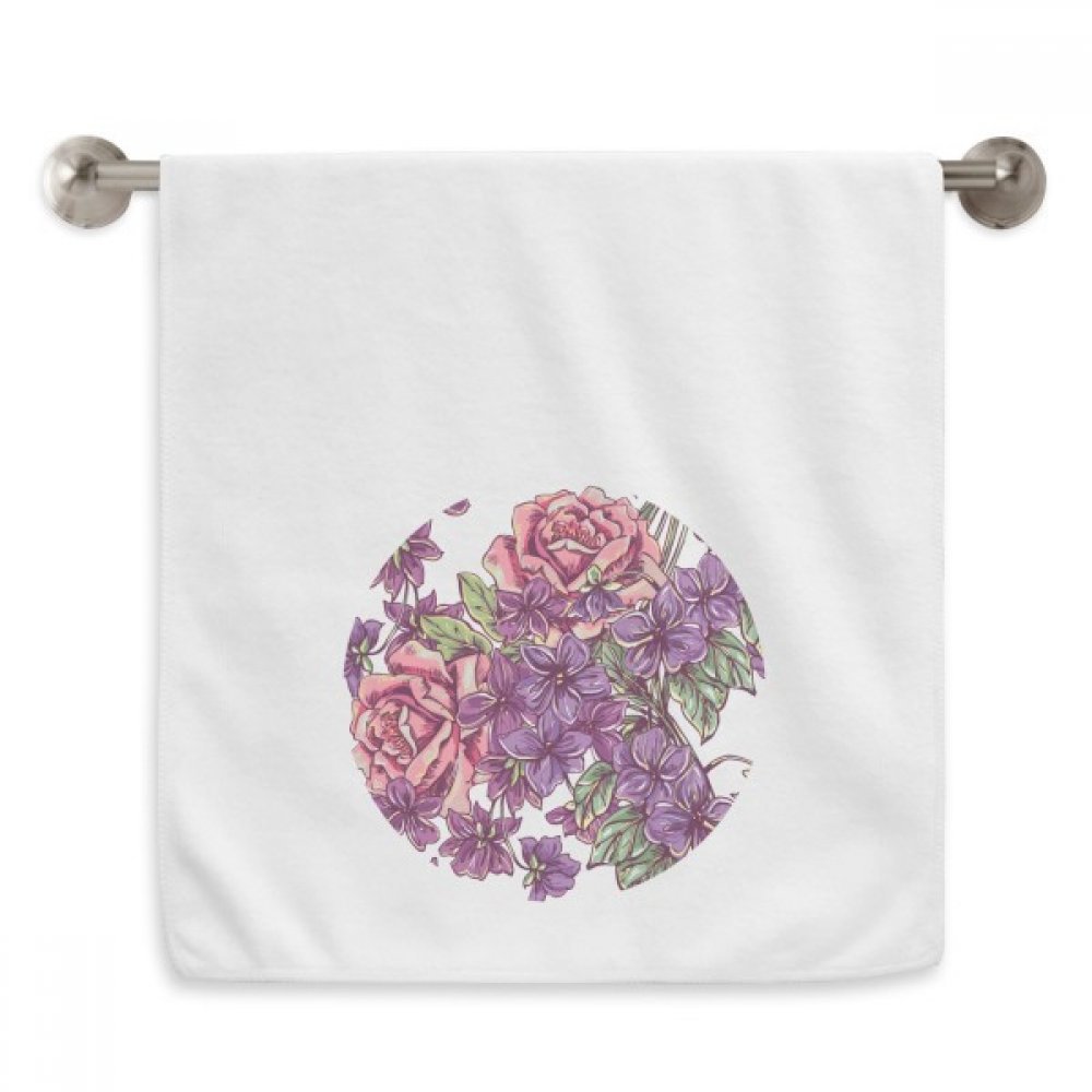 Serviette fleur bleue DIYthinker coton blanc absorption rapide