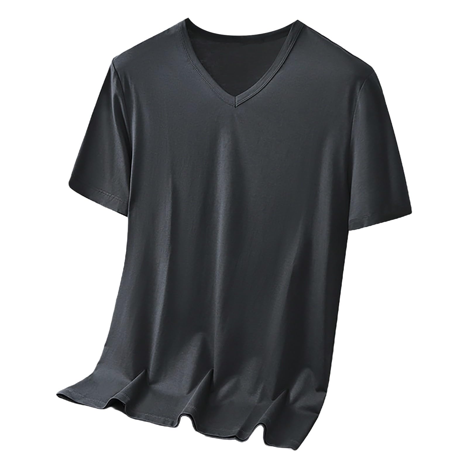 Mens V Neck T Shirts Plus Size Classic Basic Plain Tshirt Summer Fashion Casual Tee Short Sleeve Trendy