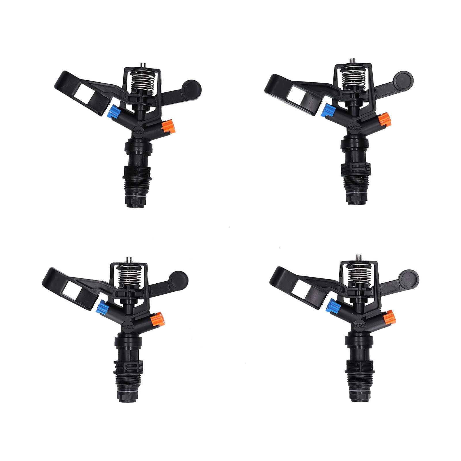 Aspersor de jardín, 10 aspersores de césped giratorios de 360 grados G1/2 con rosca macho, sistema de riego de patio para una gran cobertura de área