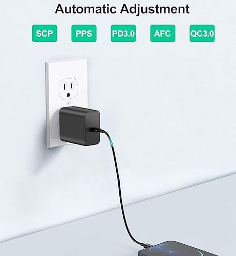 Miniatura 8 de Cargador rápido tipo C, cargador de pared USB C de 45 W, bloque de carga súper rápida y cable tipo C de 6 pies soporta carga súper rápida 2.0 para