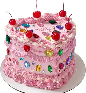 Gem Cake Topper 100pcs Acrylic Gemstone for Vintage Birthday Gem Cake