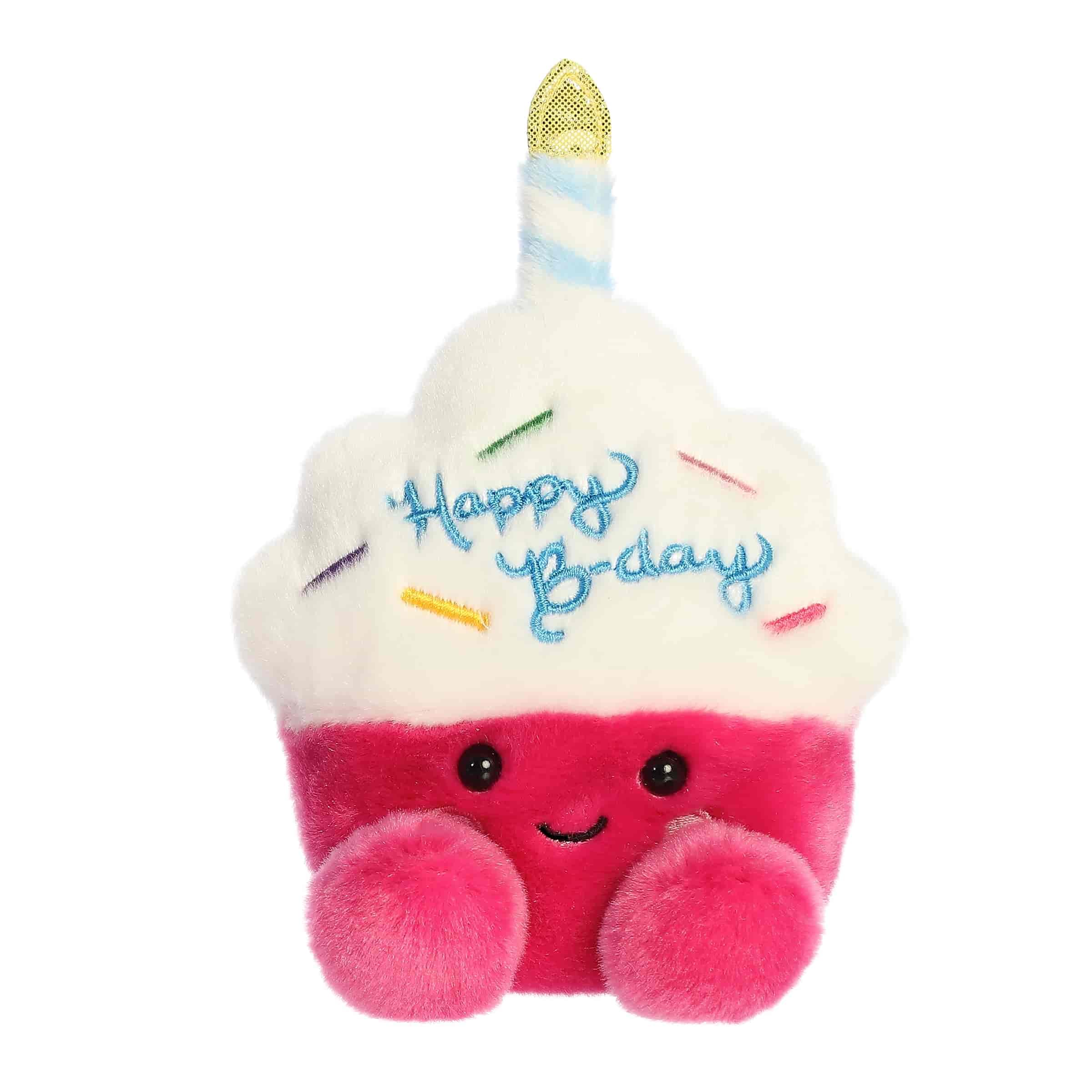 Aurora® Adorable Palm Pals™ Sparkle Birthday Cupcake™ wypchane zwierzę - zabawny pluszowy kolekcjonerski dla dzieci i dorosłych kolekcjonerów - idealny do dekoracji pokoi i prezentów urodzinowych