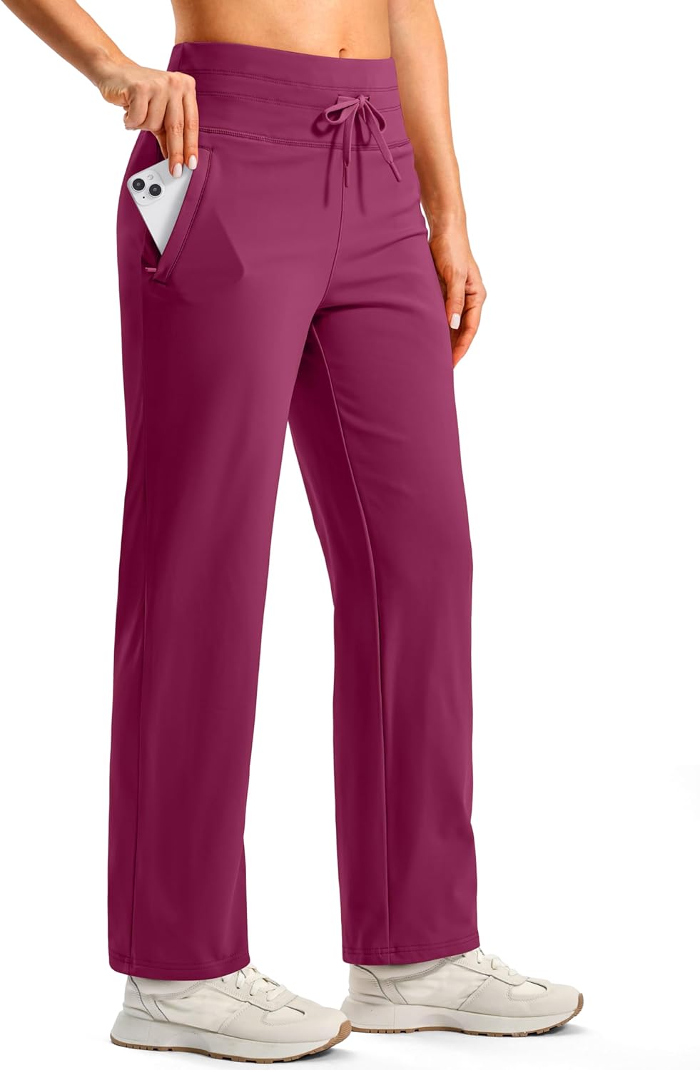 SANTINY Women's Fleece Lined Pants 29" Winter Warm Sweatpants Water Resistant Snow Ski Hiking Pants with Zipper Pockets