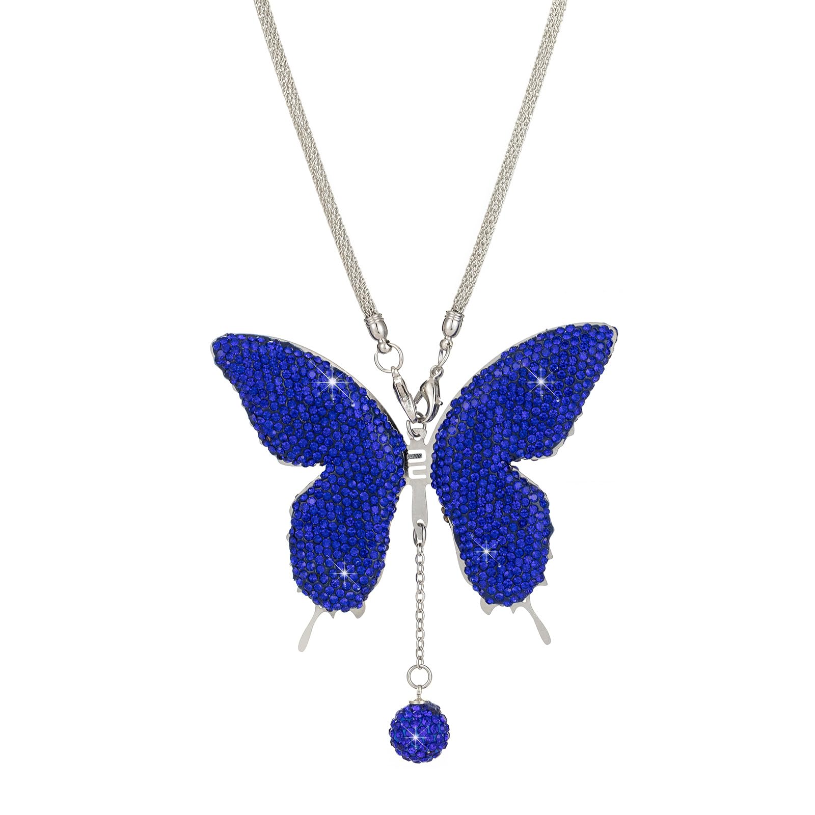 Rhinestone Butterfly Car Rear View Glass Ornament Diamond Car Pendant Lucky Window Hanging Accessories Pendant