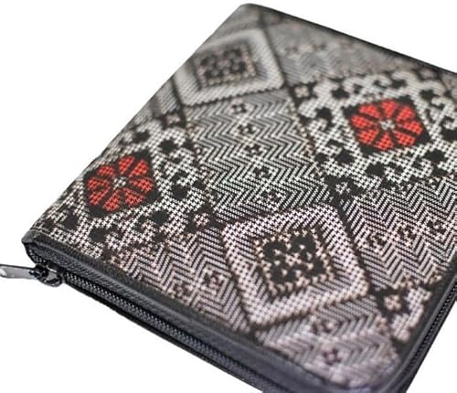 大島紬 ファスナー付き財布(泥龍郷 赤)