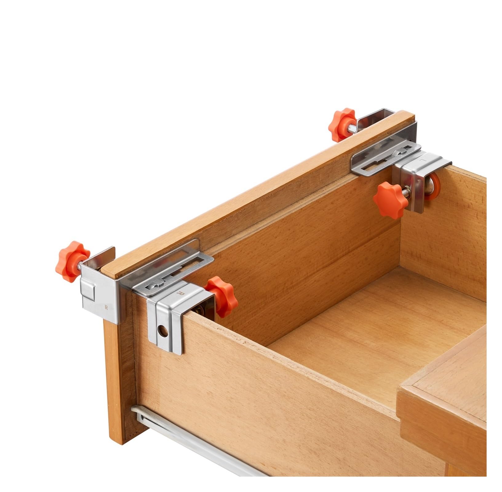 Sargento para Cajones Abrazadera de cajón Lateral de Acero Inoxidable con Bordes Interiores y Exteriores auxiliares y Juego de Abrazaderas angulares Ajustables de Acero Inoxidable