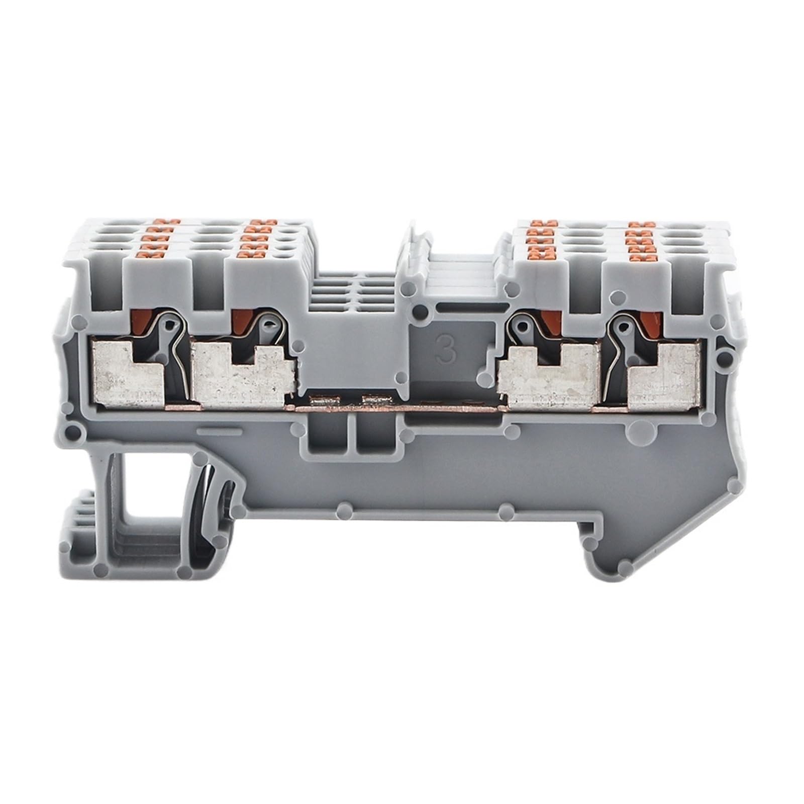 Bloque de Conectores para Carril DIN, Bloque de terminales de riel DIN PT 1.5-Quattro, 4 Conductores, Resorte de inserción(Blue)