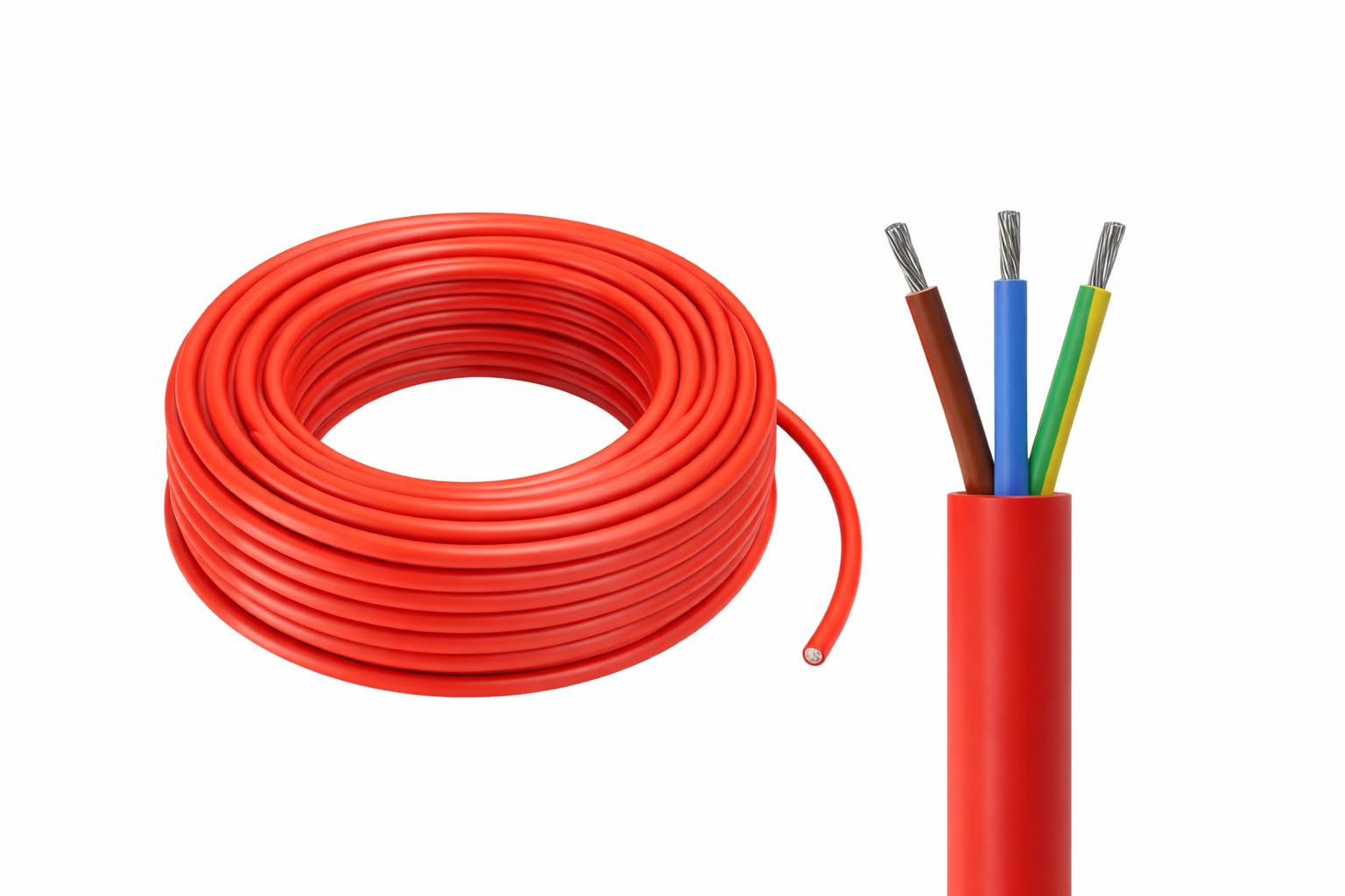 Silikonkabel SiHF-J Meterware - Hitzebeständige Silikonleitung - Saunakabel für Saunaofen und Heizgeräte - flexibel -60 bis +180C - verschiedene Querschnitte (3x1,5 mm², 20 Meter)