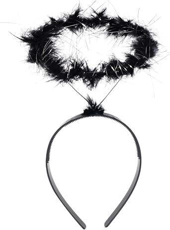 Angel Halo Headband Feather Halo Headpiece - Halloween Christmas Angel Costume Accessory for Women