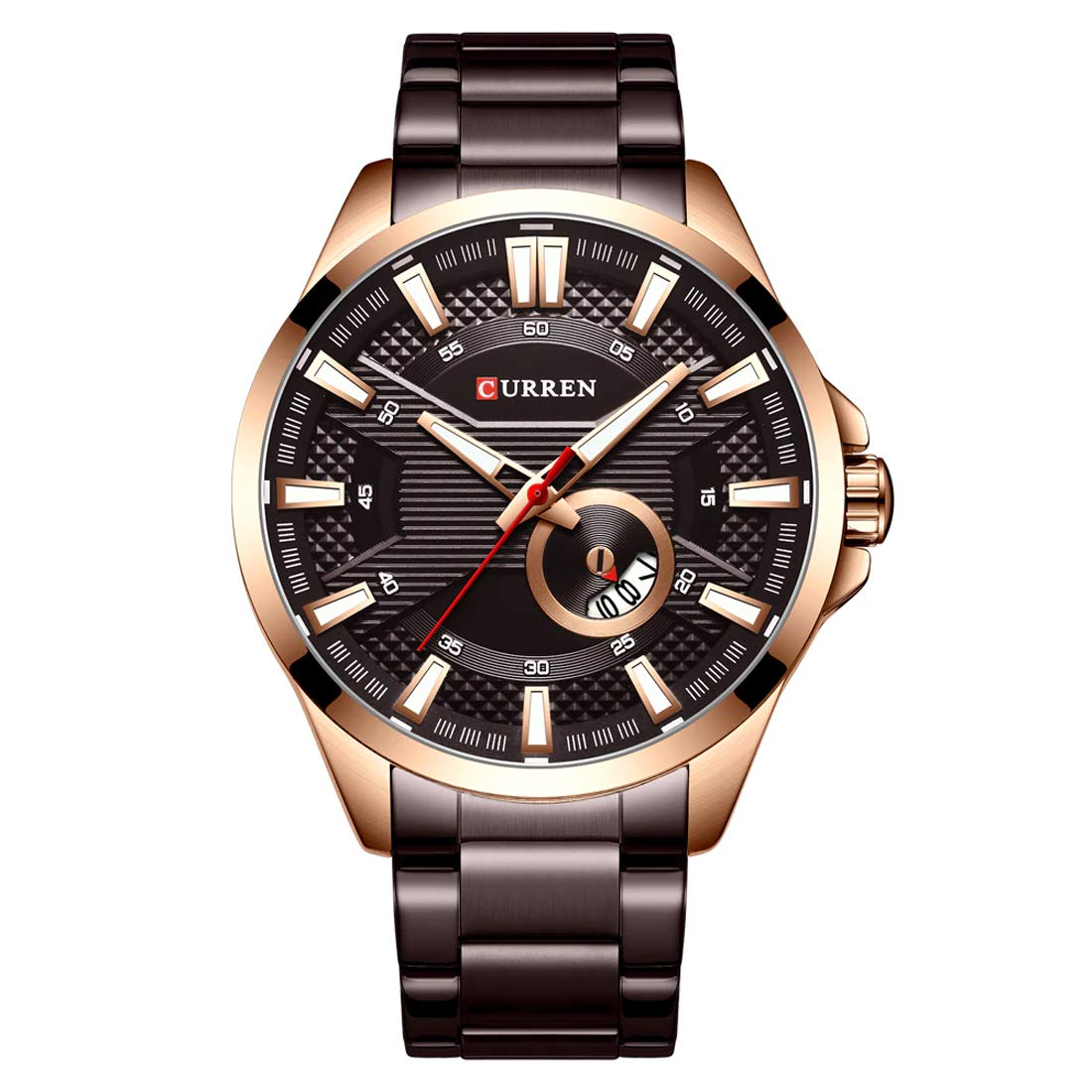 CURREN Stainless Steel Quartz Chronograph Analogue Brown Men Casual Wrist Watch Sport Watches CR-8372 (B08D6P72V3) Amazon Price History, Amazon Price Tracker