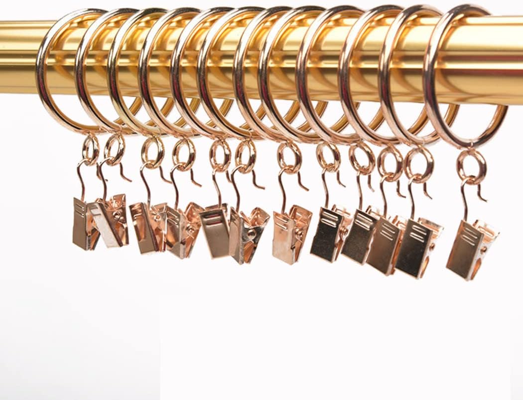 Curtain Rings,Curtain Hooks,Hanging Rings,50 Packs Metal Drapery Curtain Rings Hanging Rings for Curtains Drapery Window Curtain Clips Rings Hooks for Curtain Rod Hangers Drapes Rings,28mm ( Color : 5