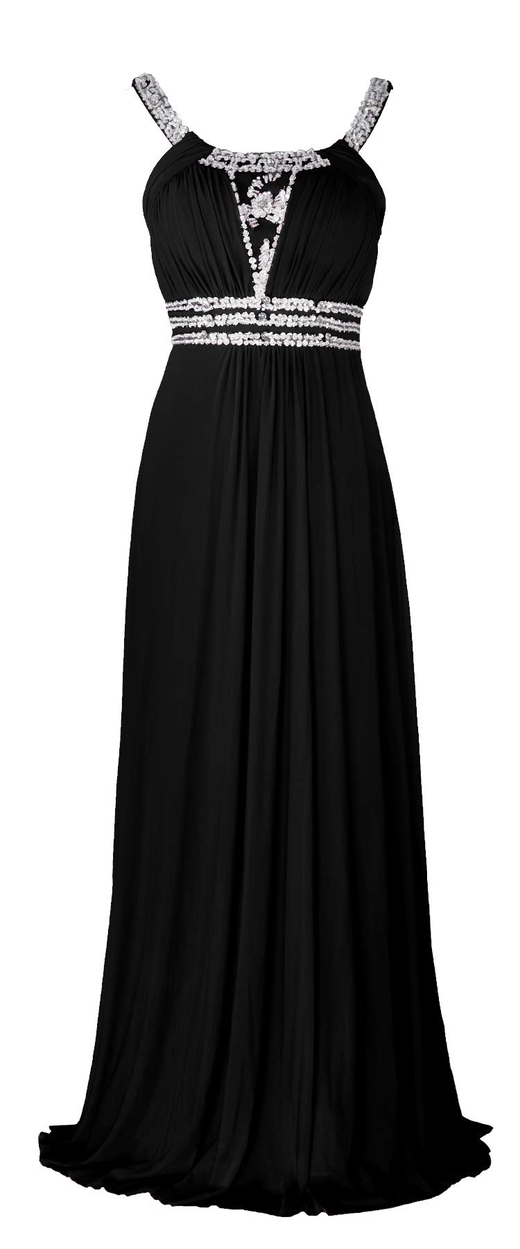 Women Ruched Waist Rhinestone Casual Tulle Semi-Formal Long Wedding Bridesmaid Dress